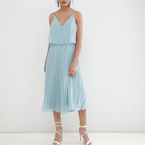 ASOS Dresses & Skirts - ASOS Design Pleated Crop Top Midi Dress